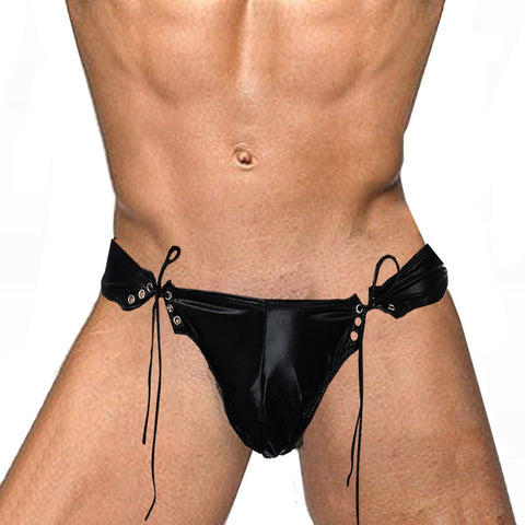 Men Sexy Leather Underwear Jock Strap