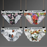 Soutong 4Pcs/lot Mens Briefs Underwear Pure Cotton